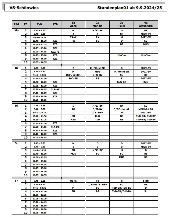 Stundenplan 24-25